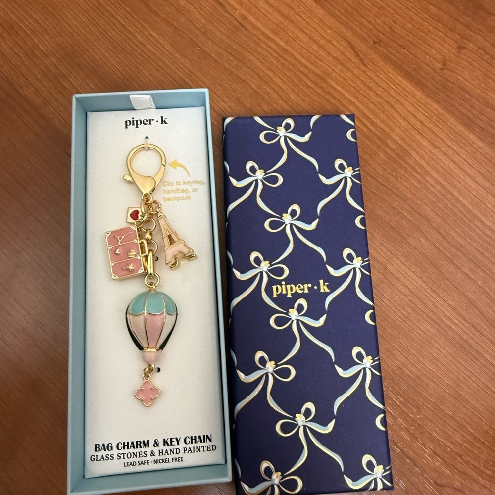 Piper K Viral Hot Air Ballon, Eiffel Tower & Luggage Bag Charm / Key Chain New